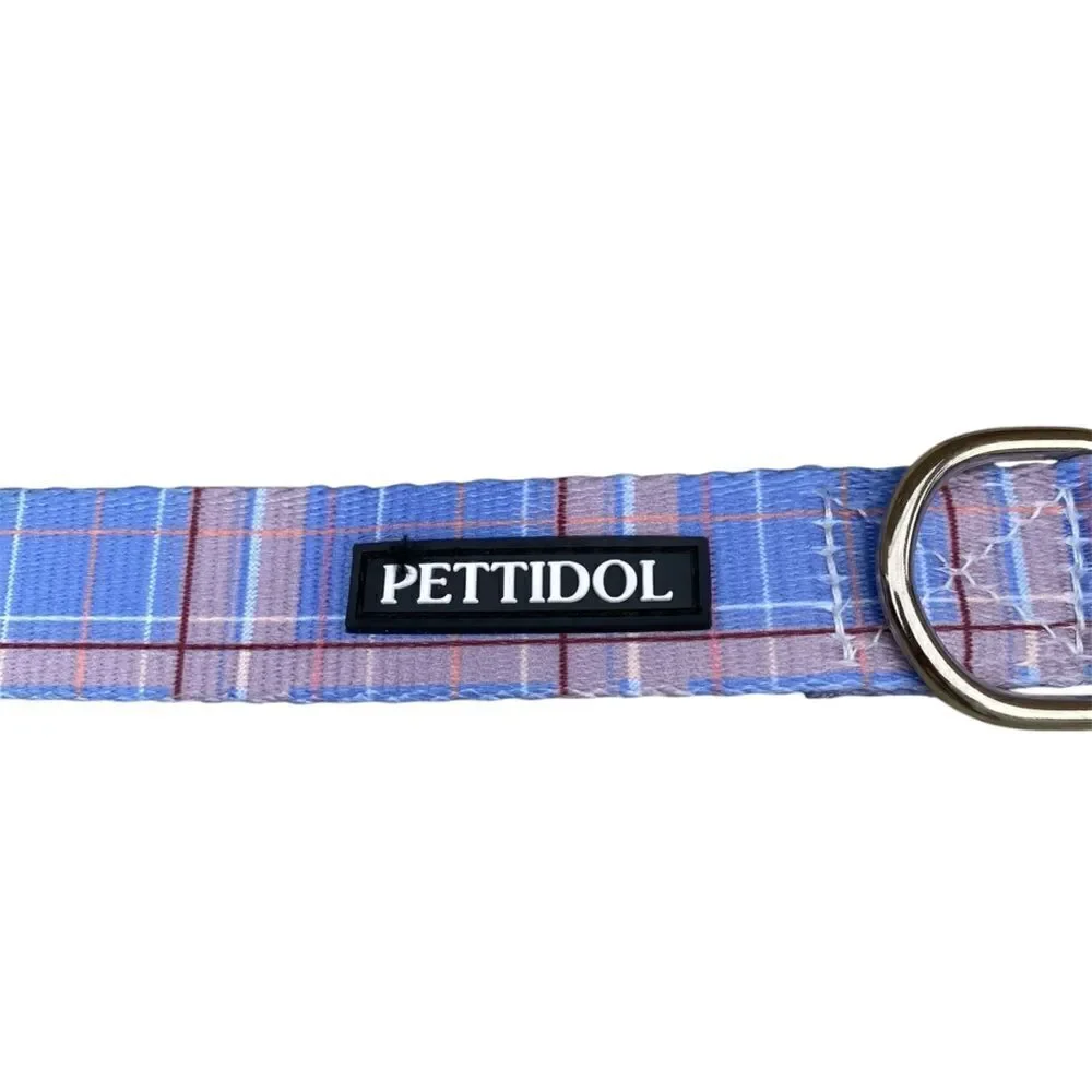 NWOT New Pettidol Dog Pet Collar w/Quick Release Buckle Lilac/Pink Plaid Pattern